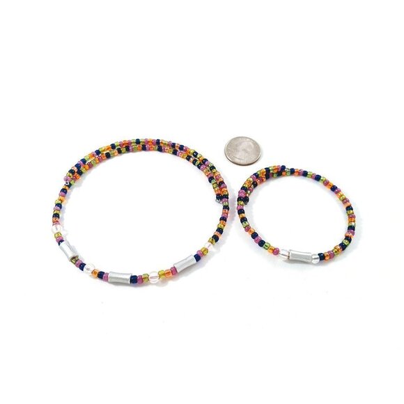 Multicolor Beaded Wire Choker & Bracelet - Picture 5 of 8